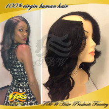 2014 autumn new style brazilian human hair wavy u part wig